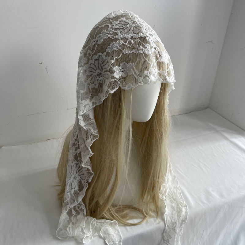 Nouveauté Printemps : Foulard en Soie Coréen Ins pour Filles, Style Lolita, Dentelle Creuse, Polyvalent, pour Décoration Photo et Accessoire de Mode Kawaii pour Femmes