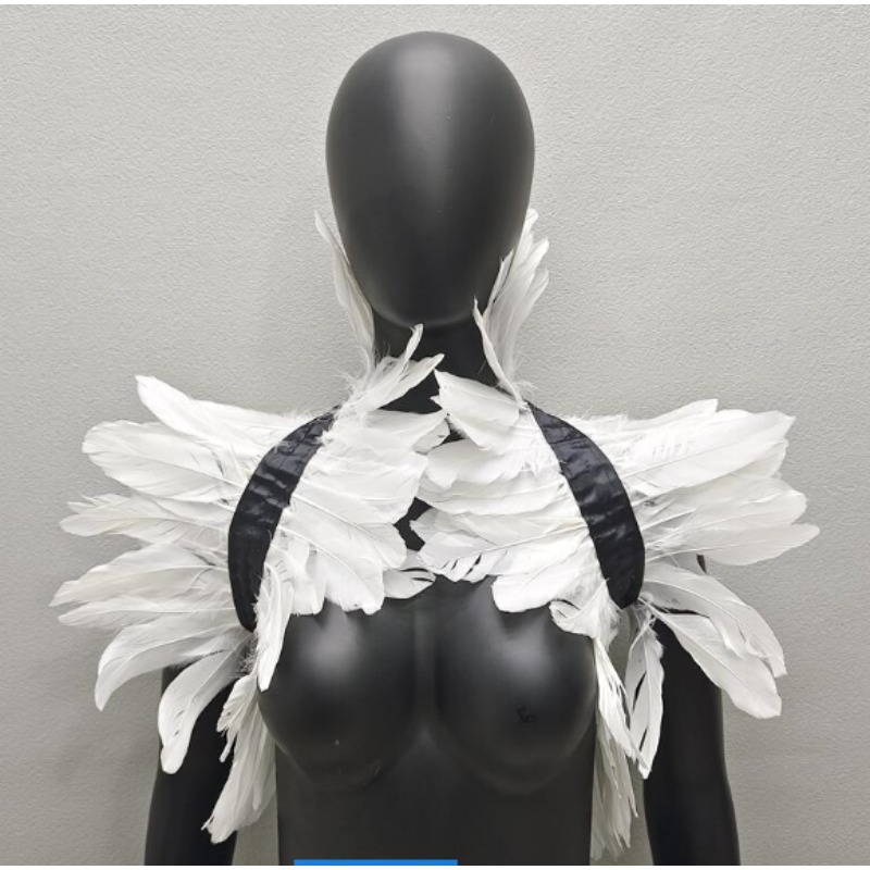 Châles robe Cape écharpe blanche fête de mariage châle turquie Y2k Cosplay plume Halloween Snood enfants Style gothique femmes fourrure