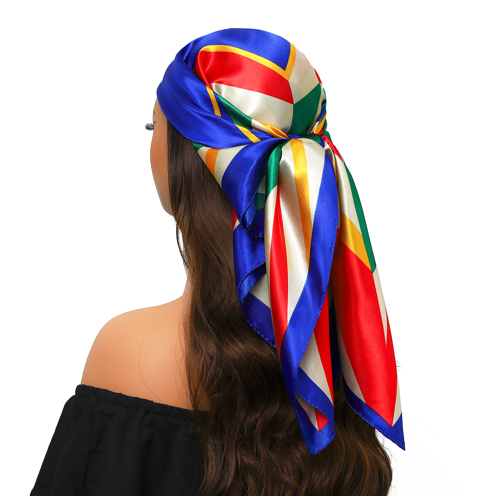 Foulards en soie de marque de luxe pour femmes, 90x90cm, Foulard de tête/Cheveux de styliste, Hijab Bandana pour femmes, 90x90cm