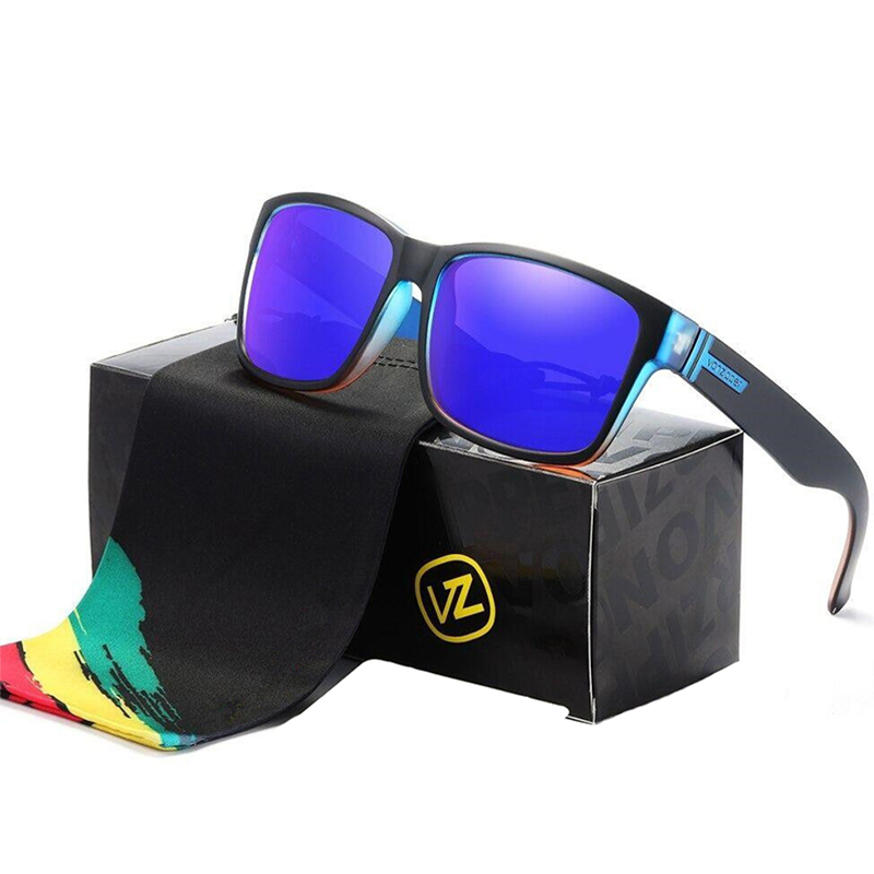 Lunettes de soleil carrées de marque pour homme, style rétro, sport, de luxe, effet miroir, protection UV400