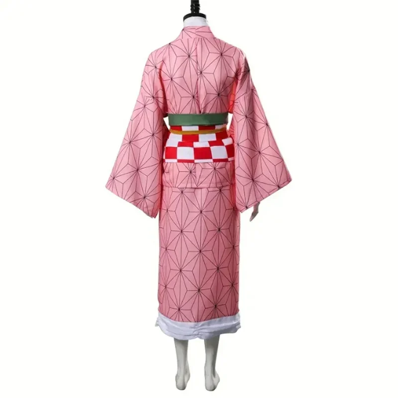 Costume de cosplay Anime Nezuko, Kimono Kamado Nezuko, perruque, vêtements uniformes Kimono pour femmes et filles