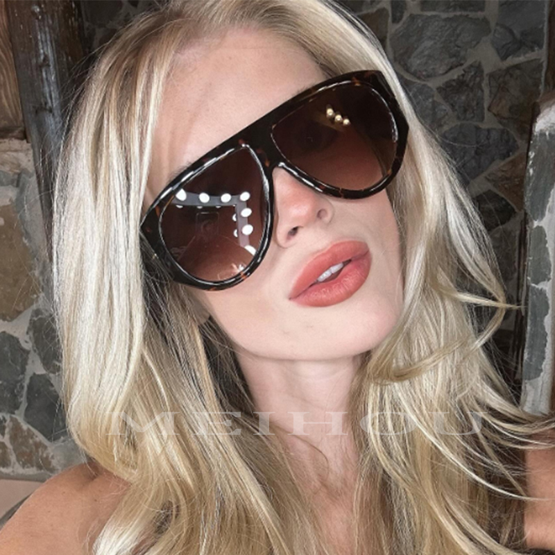 Marque surdimensionné pilote lunettes de soleil pour femmes mode grand cadre rouge Punk lunettes de soleil hommes Vintage luxe concepteur coupe-vent populaire