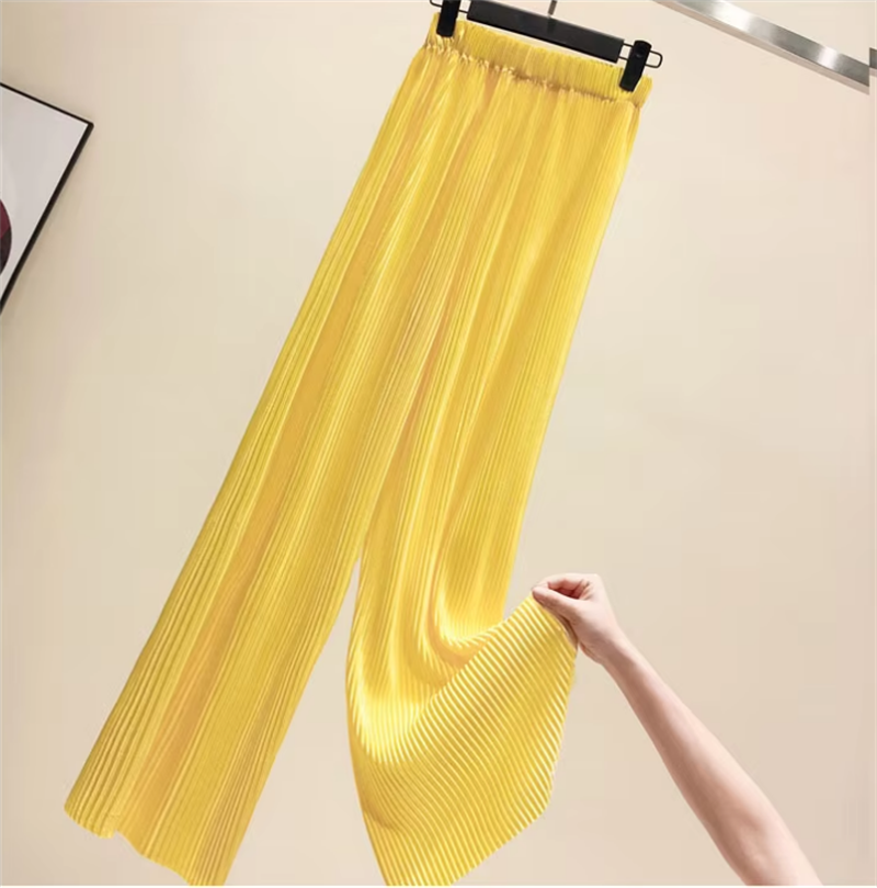 Pantalon Femme 2026 Printemps Été Pantalon Large Ample Palazzo Pantalon Plissé Bohème Tendance Ropa Coreana Pantalones