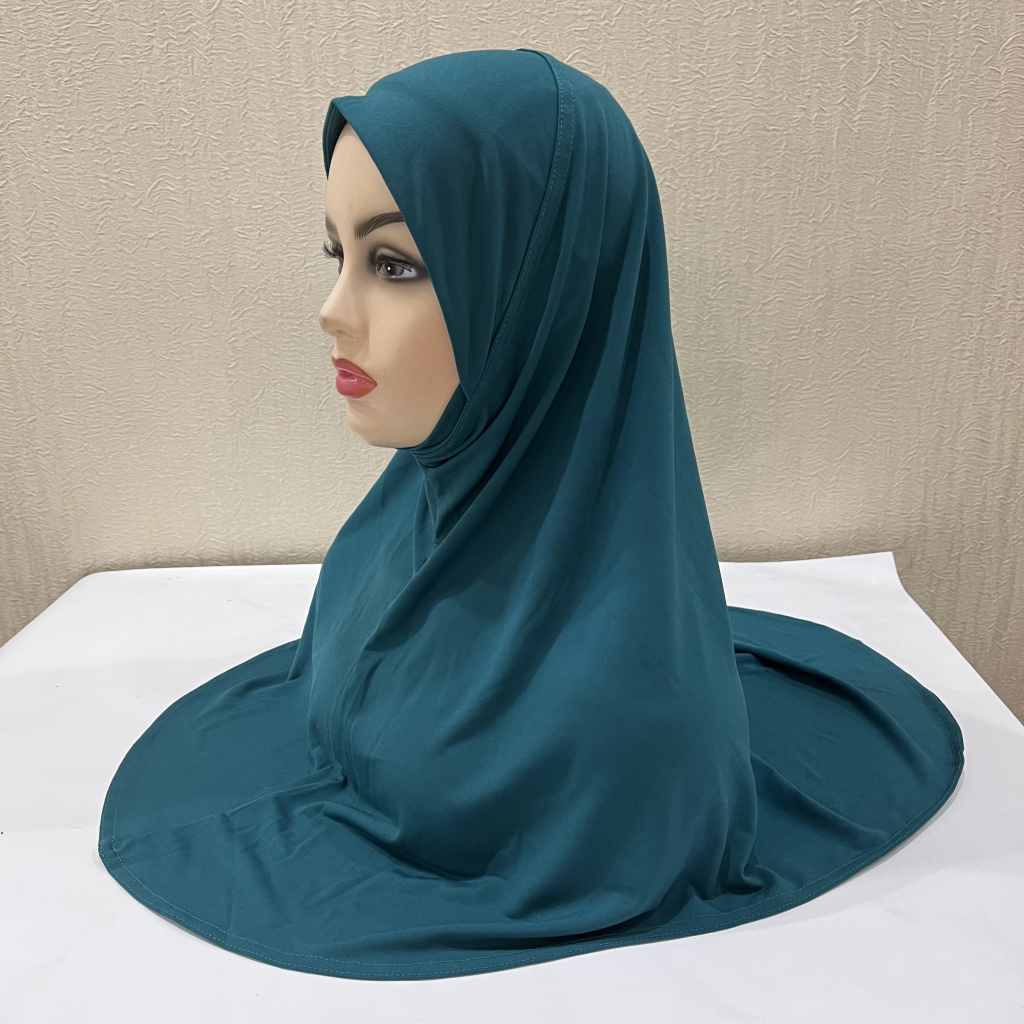 H302 adolescentes plaine hijab musulman avec partie de menton qualité supérieure amira tirer sur écharpe islamique vente chaude foulard ramadan prier chapeau