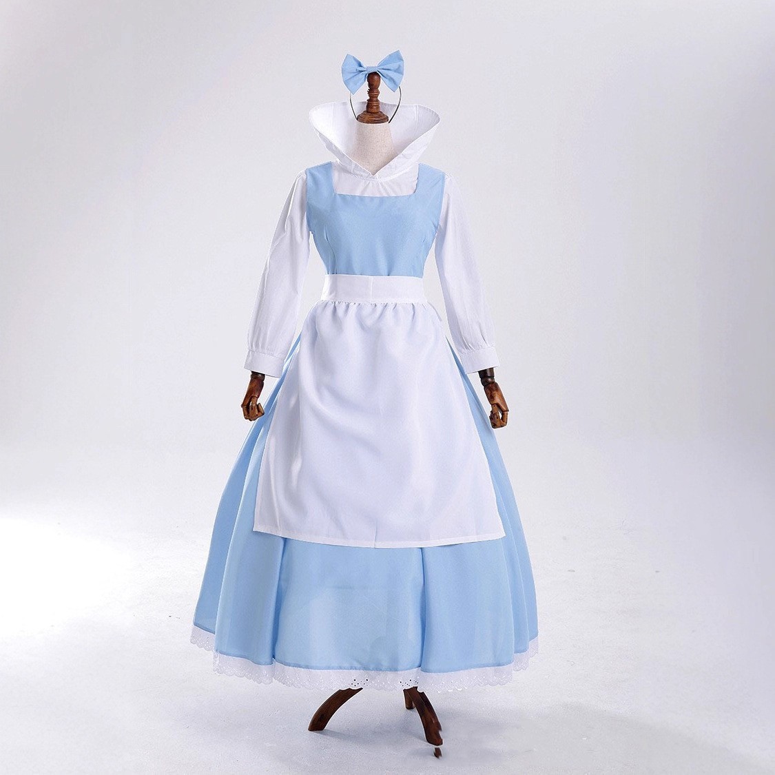 Costume de la Belle Princesse, robe bleue, costume de la Belle et la Bête, tenue de demoiselle d'honneur, déguisement de fête d'Halloween, vêtements de cosplay