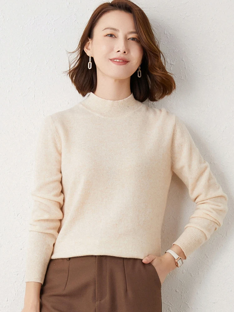 Pull en tricot à manches longues pour femme, chemise inférieure, Slim, col roulé, chemisier doux, nouvelle collection automne hiver 2026