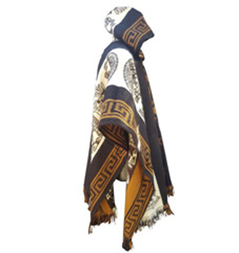 Poncho imprimé à motif ethnique vintage pour hommes et femmes, cape, châle d'extérieur, coupe-vent, vestes Everak à capuche, dames, adulte, automne, hiver