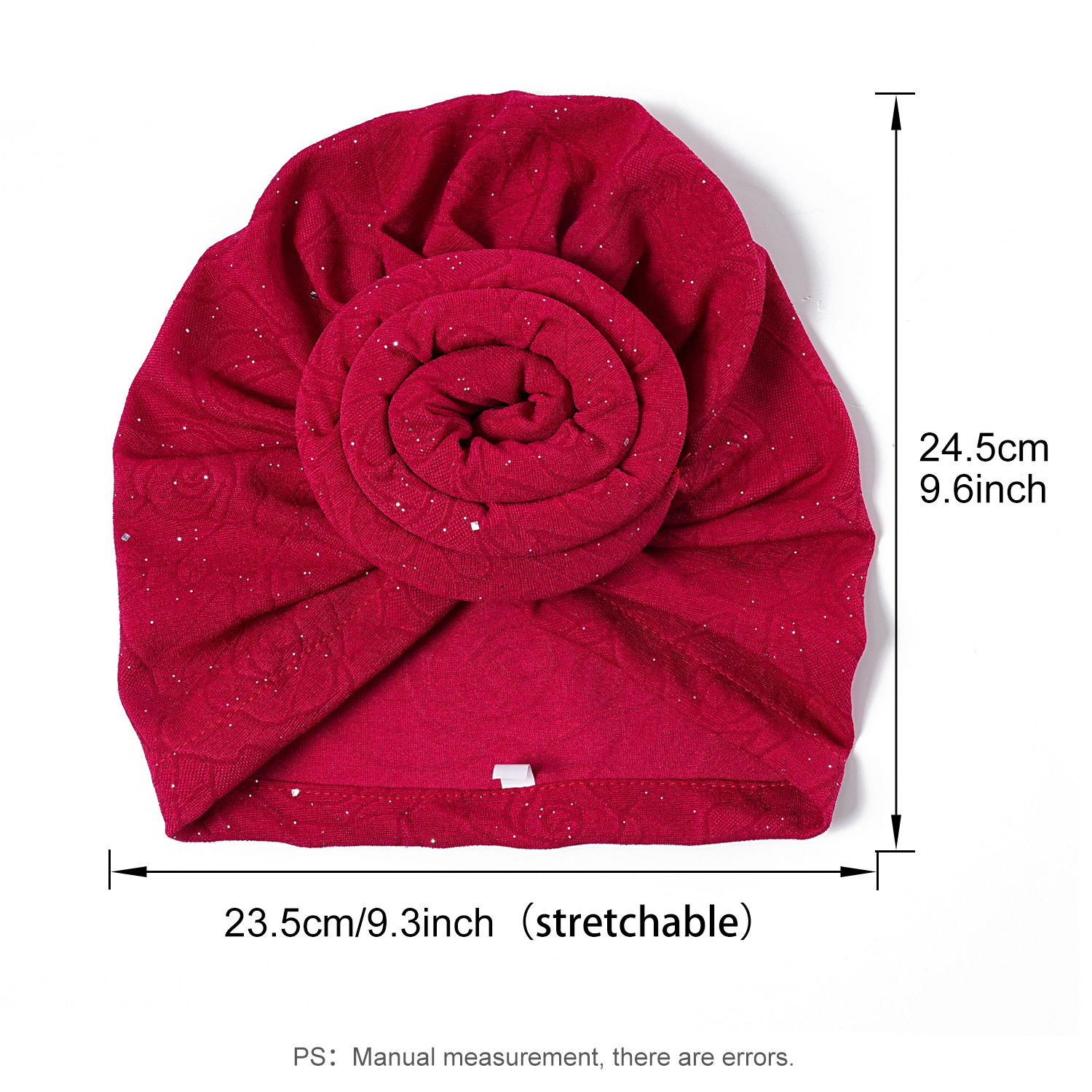 Brillant pré-fait noeud supérieur Turban fleur décor bandeau musulman dames couverture de cheveux bonnet élégant bandeau pour les femmes