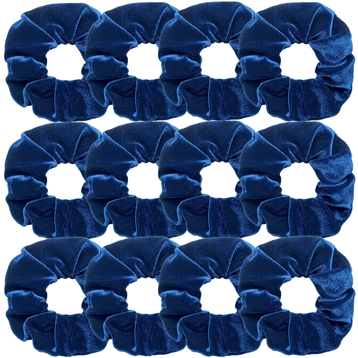 Bandes de cheveux élastiques bleu marine pour femmes, chouchous en velours, accessoires pour cheveux Kawaii, attaches pour cheveux pour bébés filles, 12 pièces