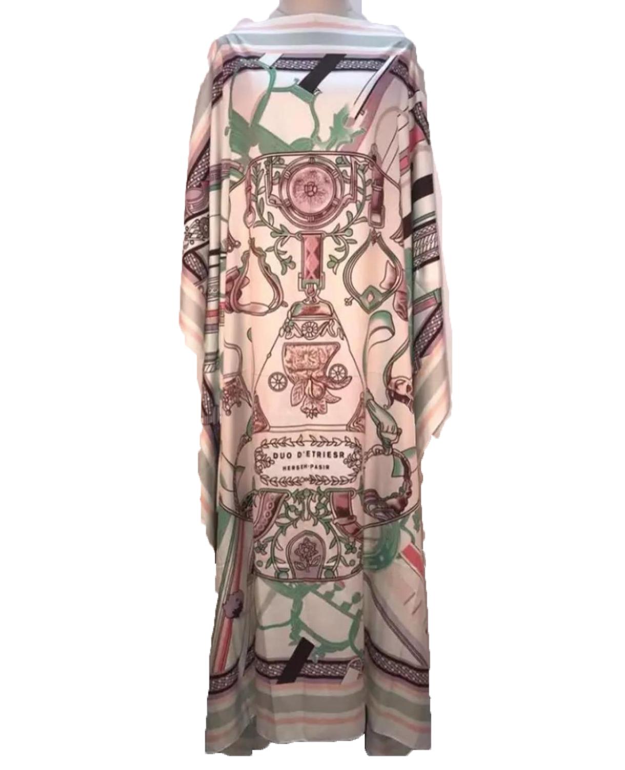 Longueur 130 cm, tour de poitrine 130 cm, élégante robe caftan en soie imprimée, coupe ample, style dashiki, robe longue pour femmes musulmanes africaines.