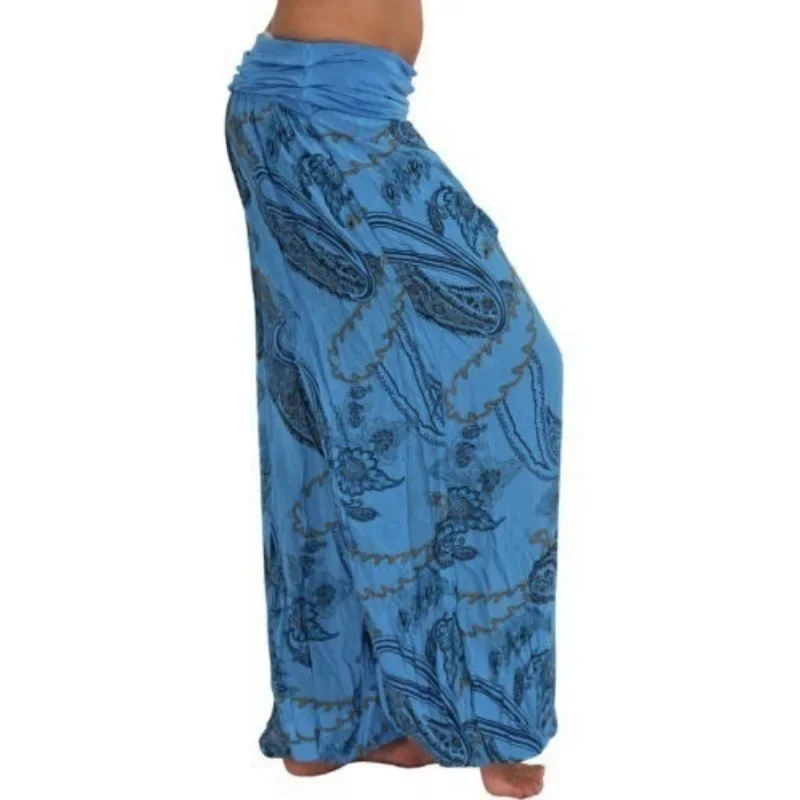Pantalon large imprimé pour femme, pantalon long décontracté, à la mode et artistique, pantalon rétro Harlan, adt