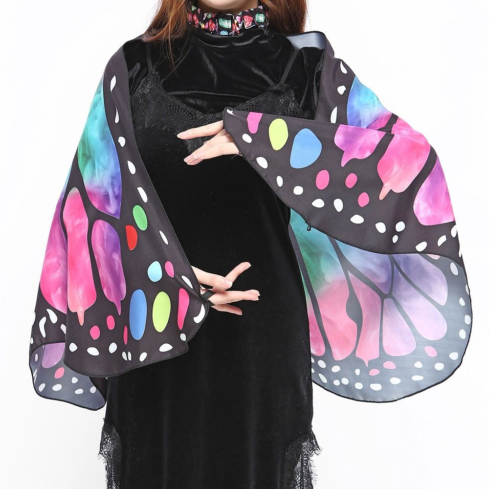 Cape papillon en polyester pour femme, ailes de papillon, déguisement de scène, châle, Everak, costume de paupières, 150x70cm, 1PC