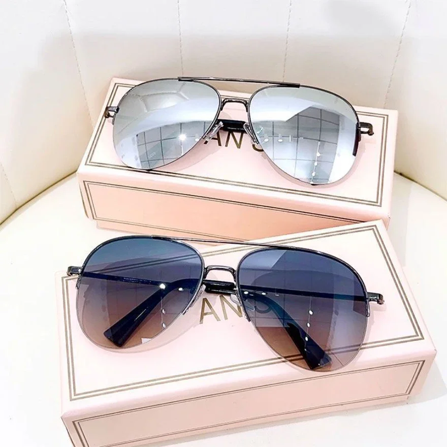 Lunettes de soleil dégradées pour hommes, nouvelle mode, pilote à grande monture, Design Anti-reflet, Lunette UV400