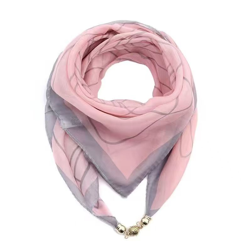 Écharpe de cou à imprimé rayé avec boucle magnétique, fixation rapide et facile, sans nœuds complexes, foulard tour de cou