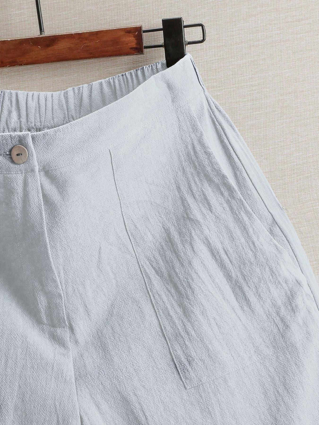 Pantalon large pour femme, taille haute, coupe droite, décontracté, pour l'été, idéal pour l'extérieur