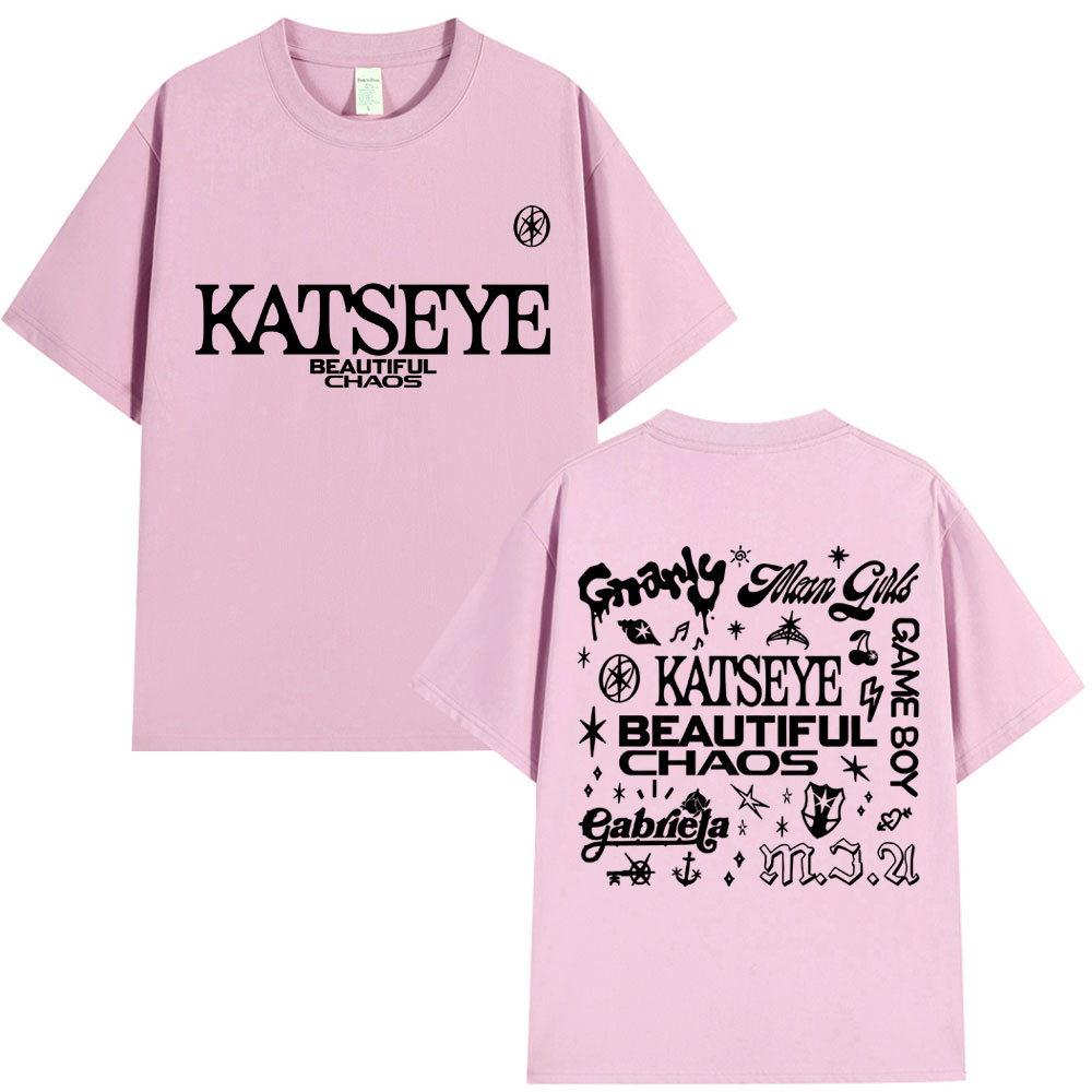 T-shirt coréen Katseye Beautiful Chaos Tour, Kpop Vintage, pour hommes et femmes, mode Harajuku Kawaii, vêtements Y2K pour femmes