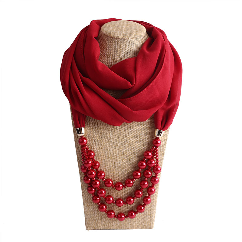 Châle Hijabs avec Pendentif pour Femme, Collier, Écharpe, Solide, Document, Bijoux, Étole, Voyage à la Plage, Accessoires