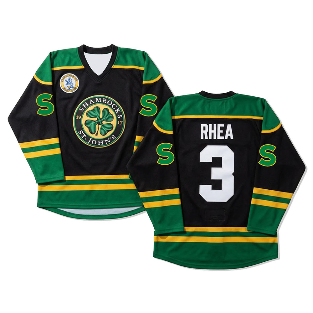 Maillot de hockey sur glace vintage unisexe, motif trèfle vert, manches longues, col en V, chemise de sport en maille, hauts amples de style streetwear pour hommes et femmes