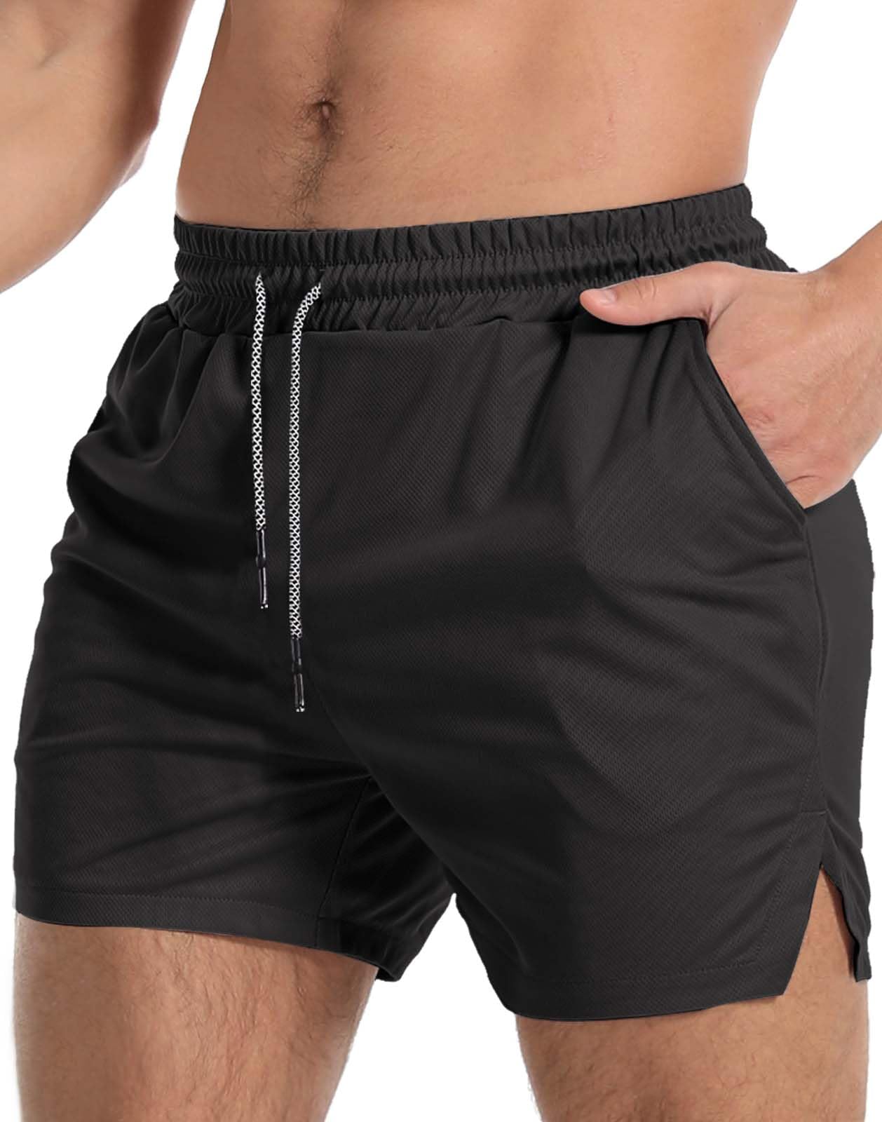 Shorts de sport pour hommes, pantalons de fitness, shorts de course décontractés, shorts d'entraînement respirants en mesh à séchage rapide pour marathon
