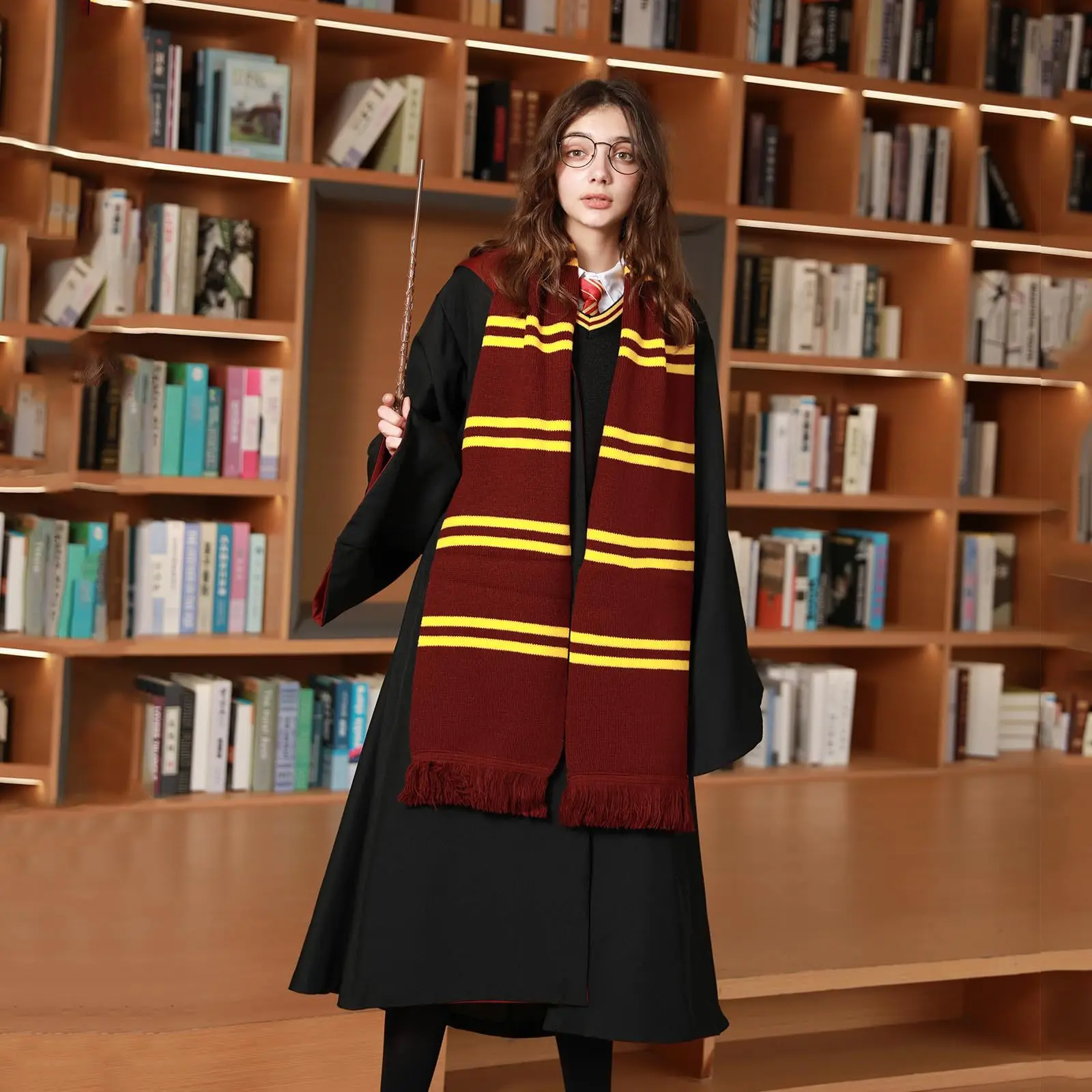 Nouveau Harryy Potter écharpe chaude épaisse Serpentard Poudlard collège Badge Serdaigle Hermione Gryffondor gland écharpe accessoires cadeaux