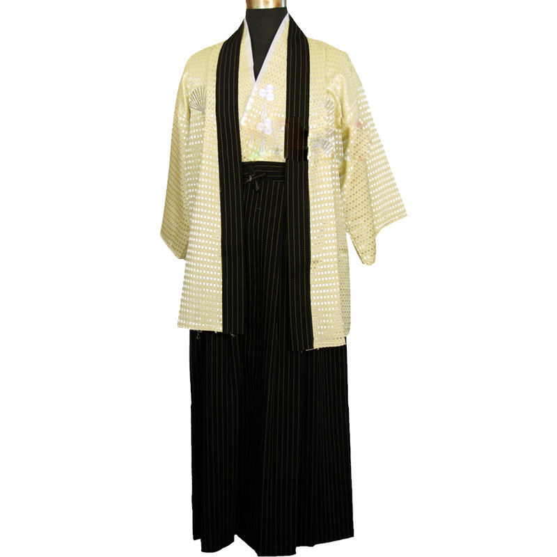 Kimono japonais Vintage pour hommes, robe traditionnelle japonaise Yukata, Costumes de danse sur scène, vêtements de samouraï pour hommes