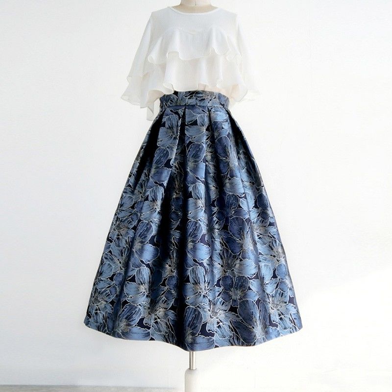 Jupe Jacquard irrégulière pour femmes, haut de gamme, mode élégante, classique, assortie avec tout, jupe Tutu Vintage coréenne