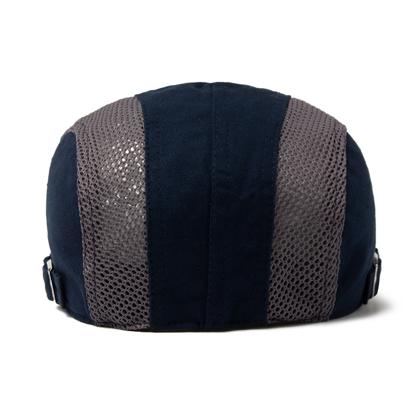 Casquette en maille béret pour hommes mode lettre étiquette bérets été coton respirant pare-soleil femmes décontracté bec de canard chapeau réglable