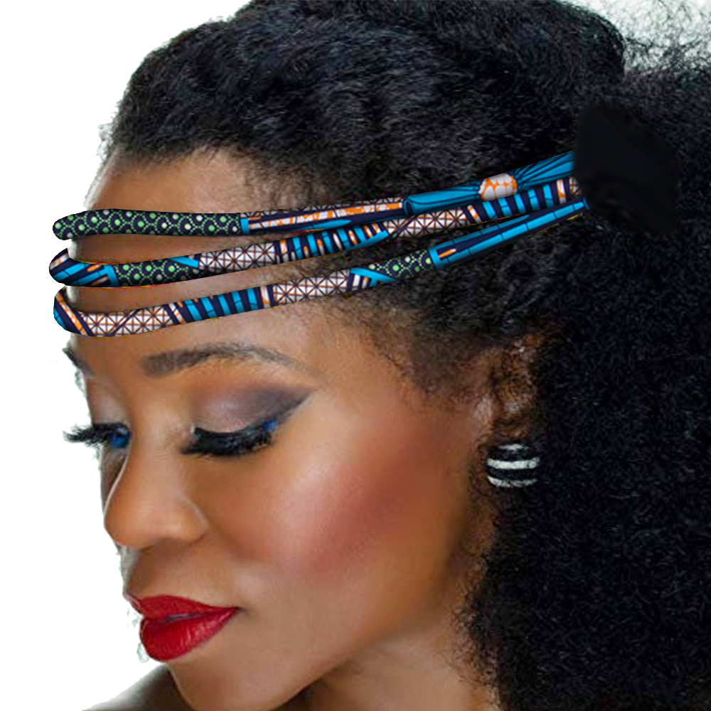 Bande de Sauna à Imprimé Africain, Accessoire Fait à la Main, Coloré, Kente, 3 Brins, Vibrant, Afrocentrique, WYB599