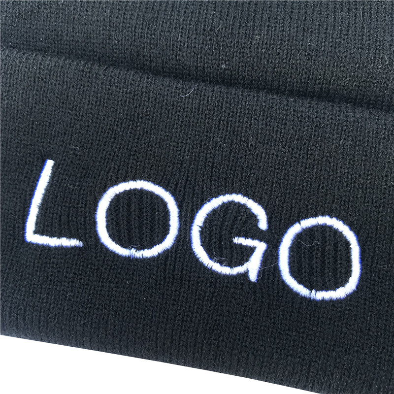 Chapeau d'hiver avec Logo personnalisé brodé ou imprimé de votre Logo, bonnet tricoté d'hiver, lettres de nom personnalisées
