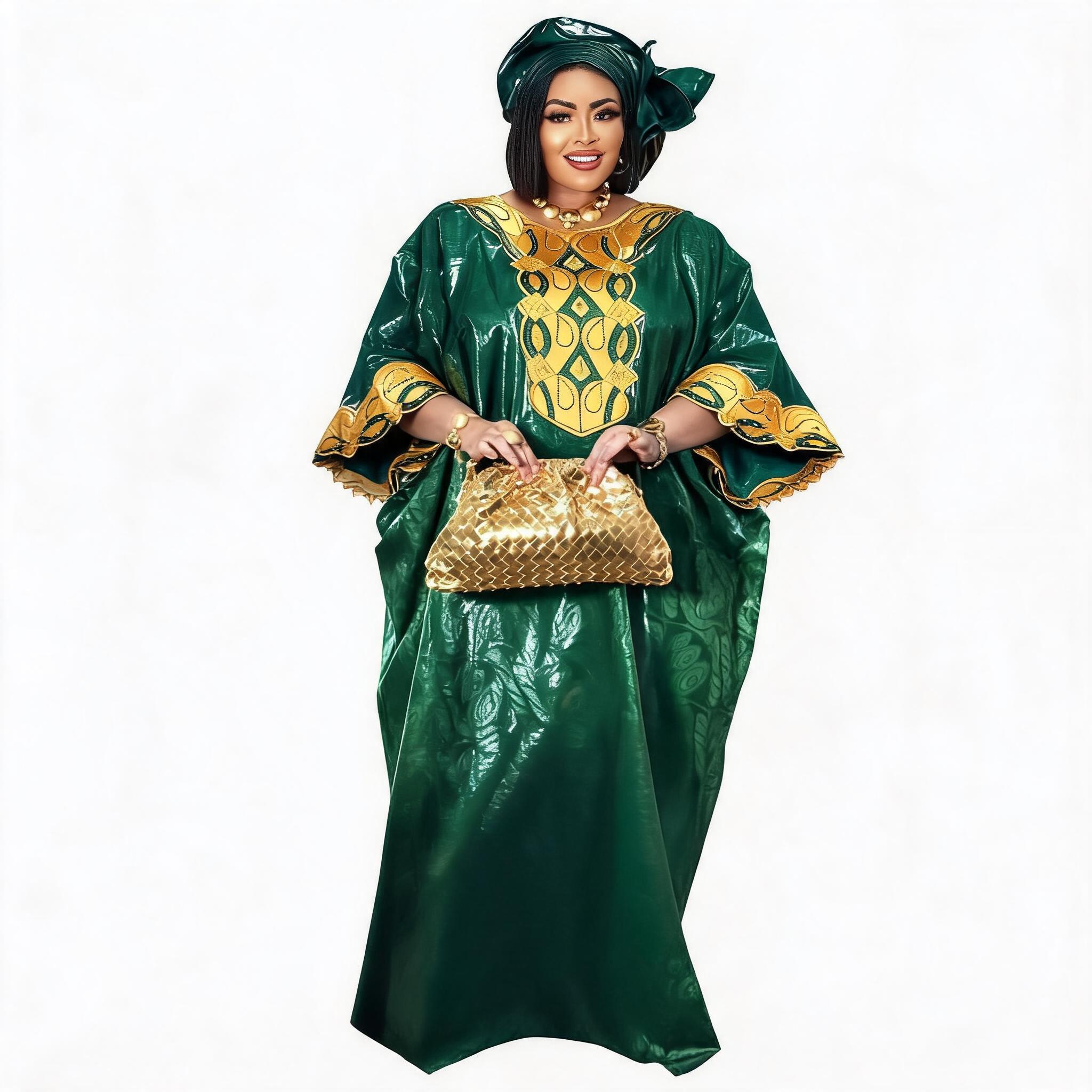 Robes africaines pour femmes grande taille, robe longue avec écharpe, design brodé Bazin Riche