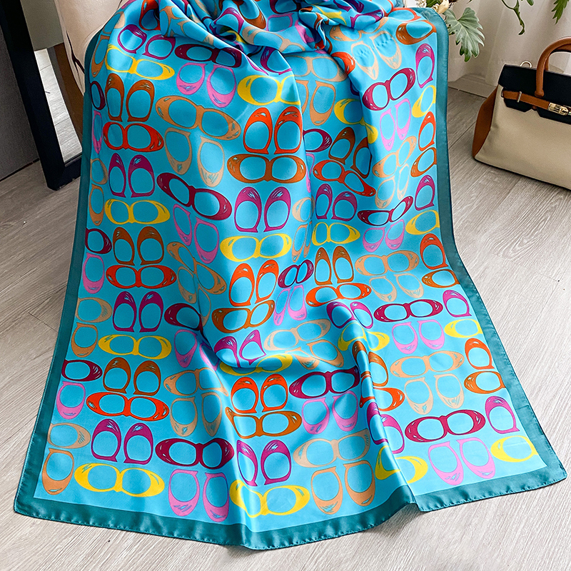 Écharpe de luxe pour femme 180x90 cm, foulard en soie douce de qualité supérieure, châle, couvre-maillot de plage, bandana pour femme