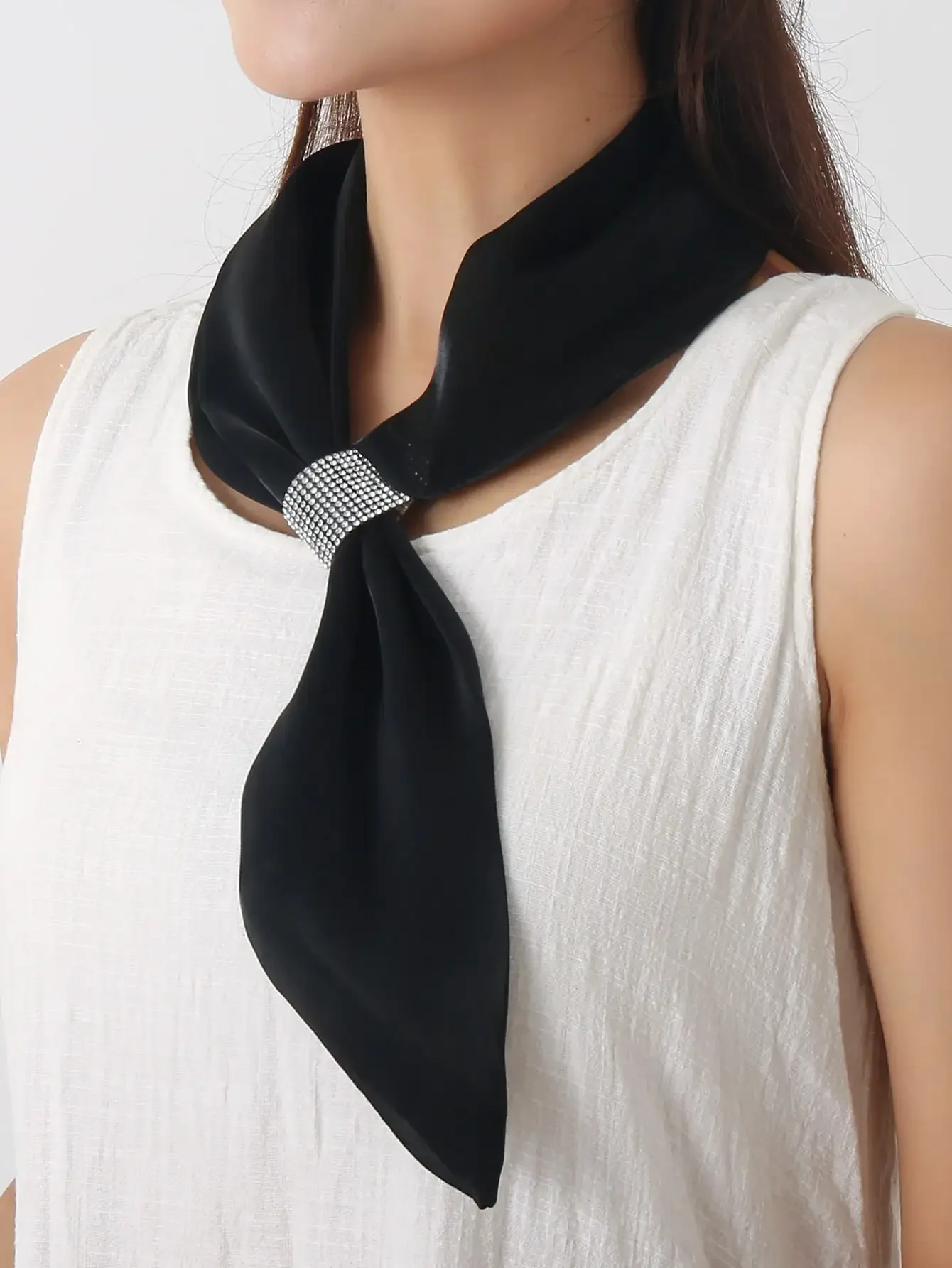 Écharpe décorative en strass, 1 pièce, idéale pour sortir et habiller votre look, Bandana élégant, bandeau pour cheveux, bandeau