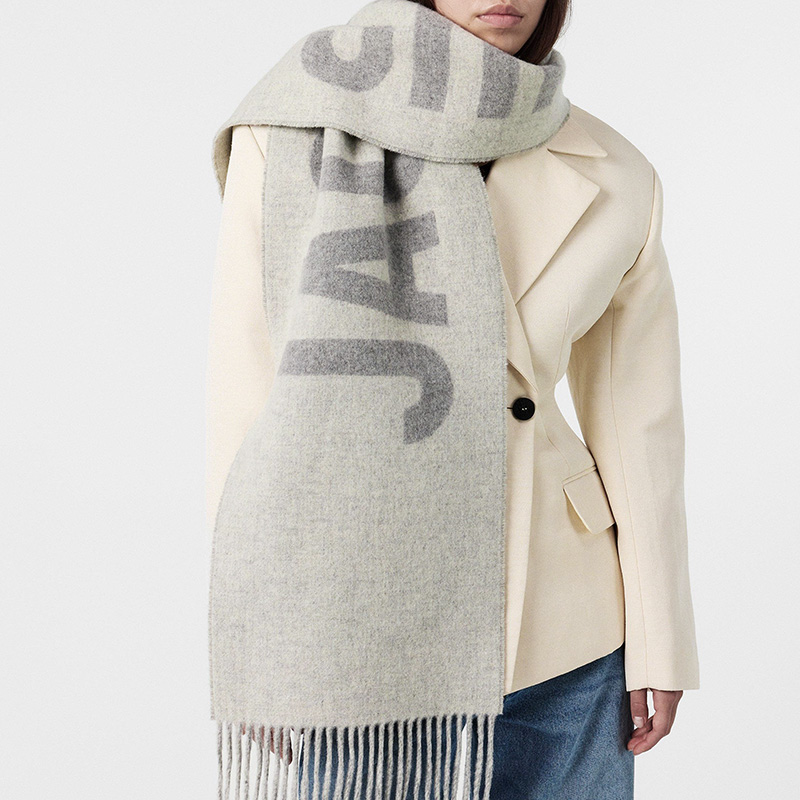 Écharpe 100% laine pour femmes et hommes, marque de luxe, hiver, épaisse et chaude, monogramme, haute qualité, châle en cachemire tendance pour femmes 2026