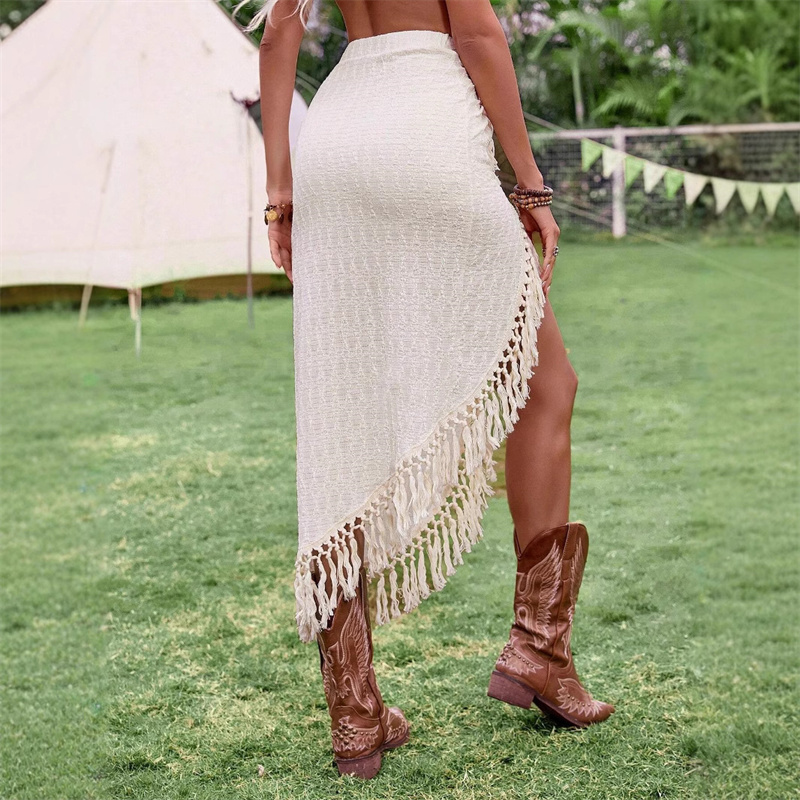 Femmes Boho plage décontracté Bikini couvrir Sexy gland taille haute noeud jupes bas Salon enveloppement femme maillots de bain