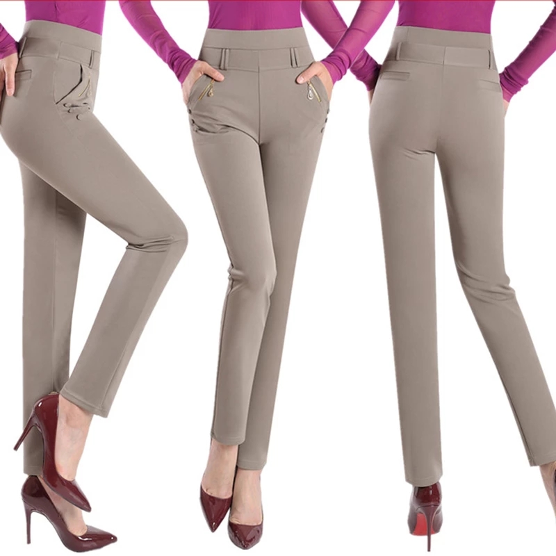 Pantalon décontracté de grande taille pour femme, long adt, taille haute, nouvelle collection printemps/automne 2021