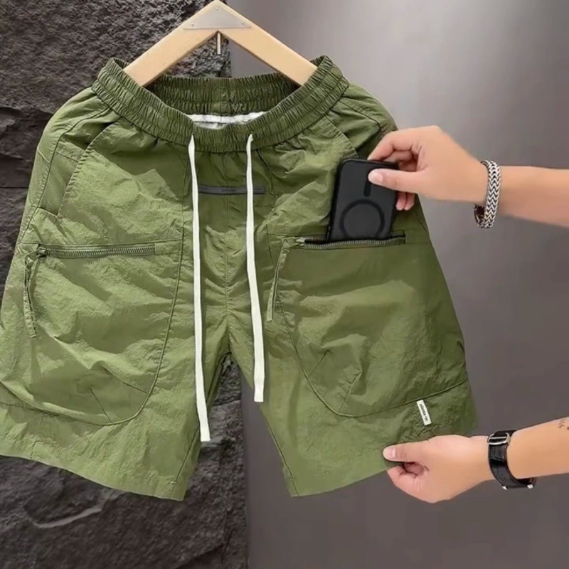 Vêtements de travail de poche pour hommes, Style fin d'été, beau short de rue assorti avec tout, ample, séchage rapide, mouvement décontracté, couleur unie