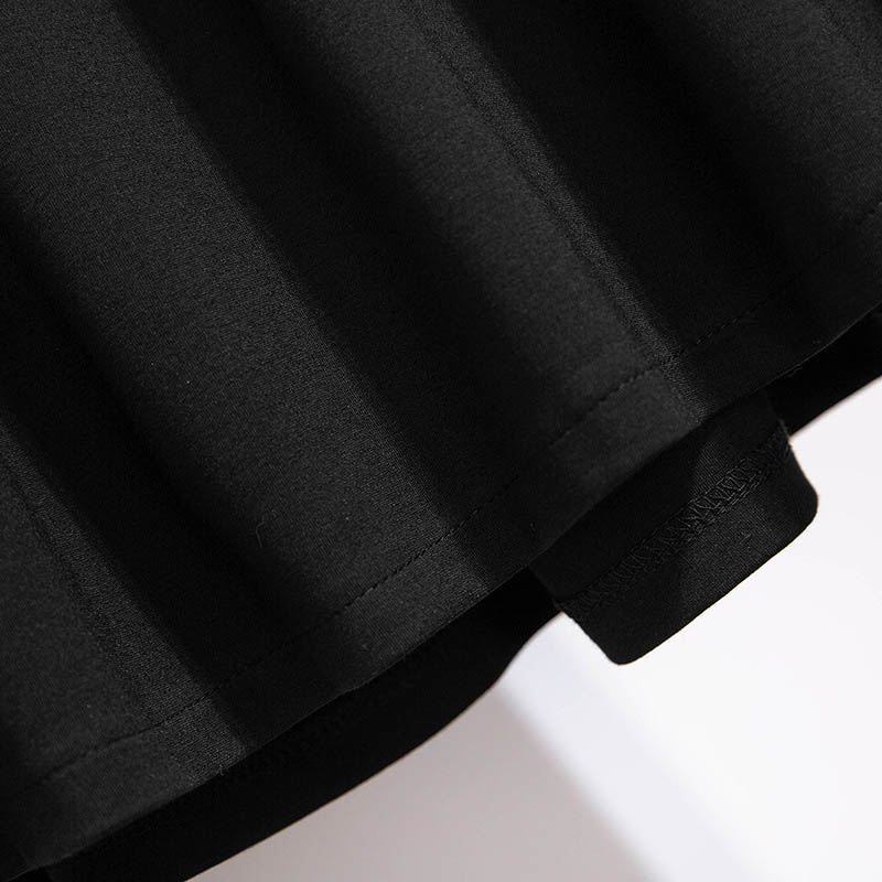 Jupe trapèze plissée et ample pour femme, grande taille 150Kg, 4XL 5XL 6XL 7XL 8XL 9XL, couleur unie, taille élastique, noire, automne