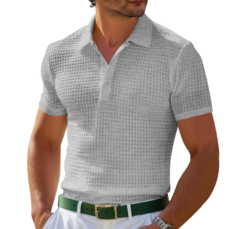 T-shirt Polo pour hommes, nouveau Style d'été, mode européenne et américaine, classique, confortable, respirant, gaufré, couleur unie