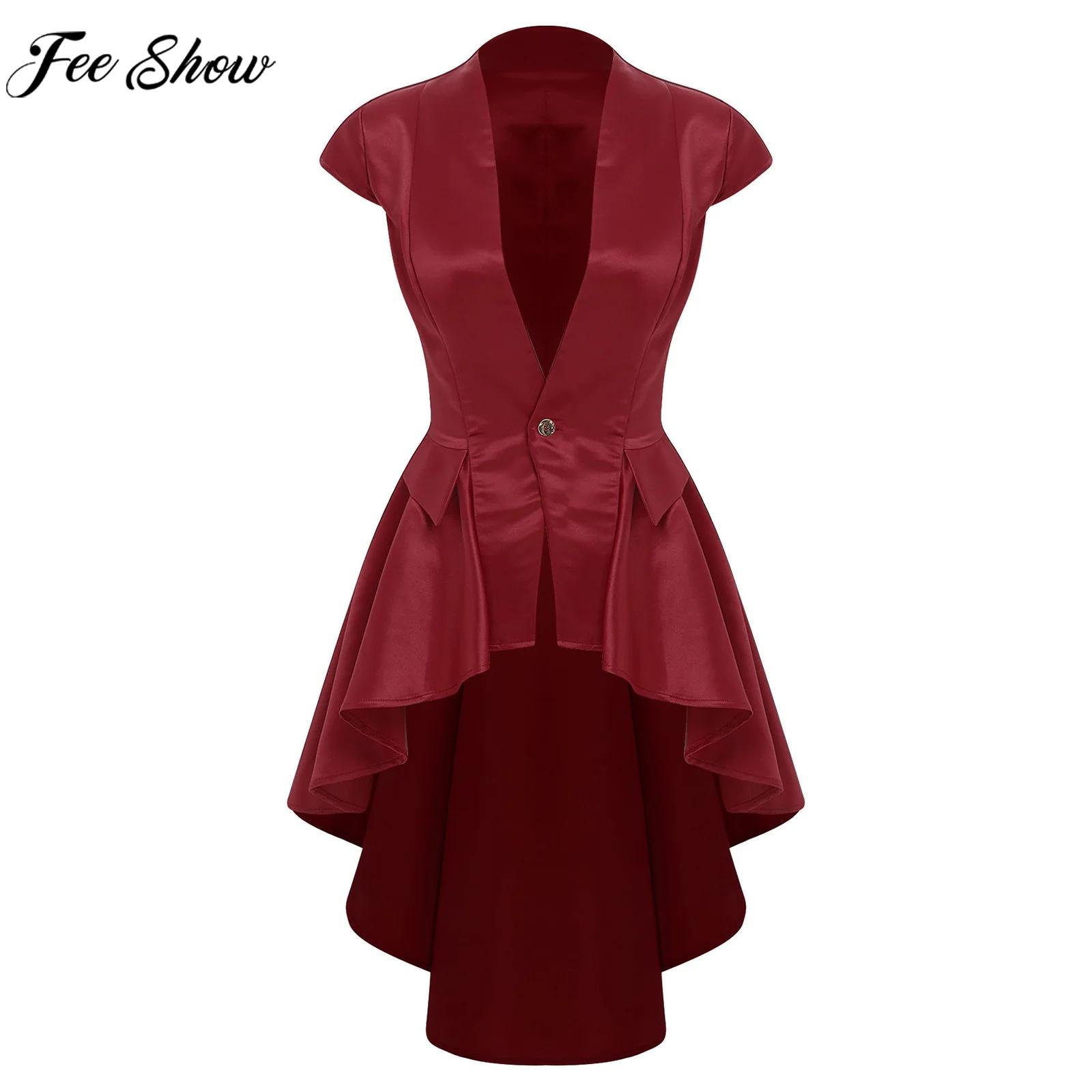 Costume de Cosplay de Vampire de la Renaissance médiévale pour femmes, gilet de cascade victorienne, manteau de queue Steampunk pour fête de carnaval d'halloween