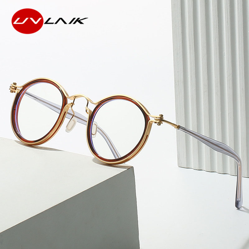 Lunettes à monture ronde rétro pour hommes et femmes, Anti-lumière bleue, marque de luxe, lunettes optiques de styliste