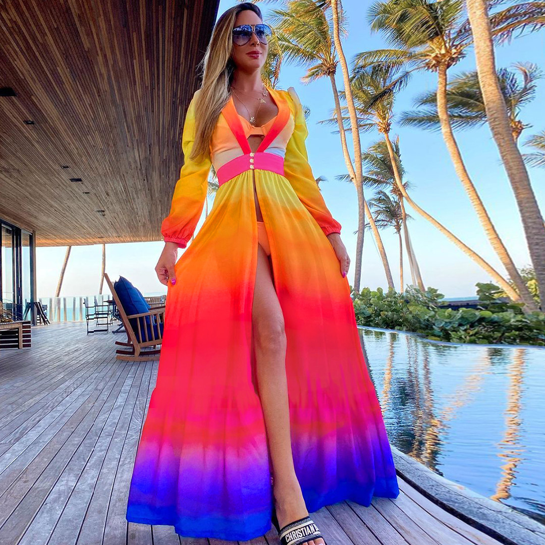 Blue Eyes Bikini Cover-Up, Tuniques de plage, Long Kaftan, Robe de plage, Sarong, Maillots de bain