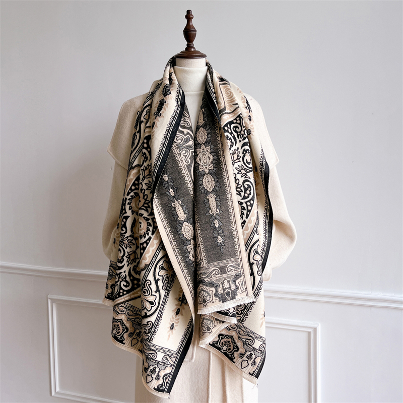 Écharpe chaude d'hiver pour femmes, Pashmina de luxe, châles de prière, couverture épaisse en cachemire, étoles épaisses, Poncho élégant pour dames, Bufanda