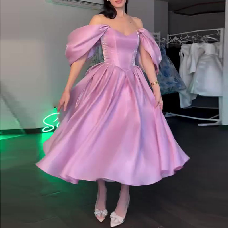 Robe de soirée élégante en satin à épaules dénudées pour femme, taille haute, sexy, sans bretelles, dos nu, coupe ajustée, couleur unie