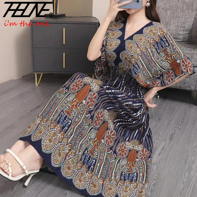 THBATHNE-Robe Indienne pour Femme, Tenue Éducative, Maxi, Longue, Décontractée, Plage, Coréenne, Florale, Coton, Lin, Été, Boho, Bohème