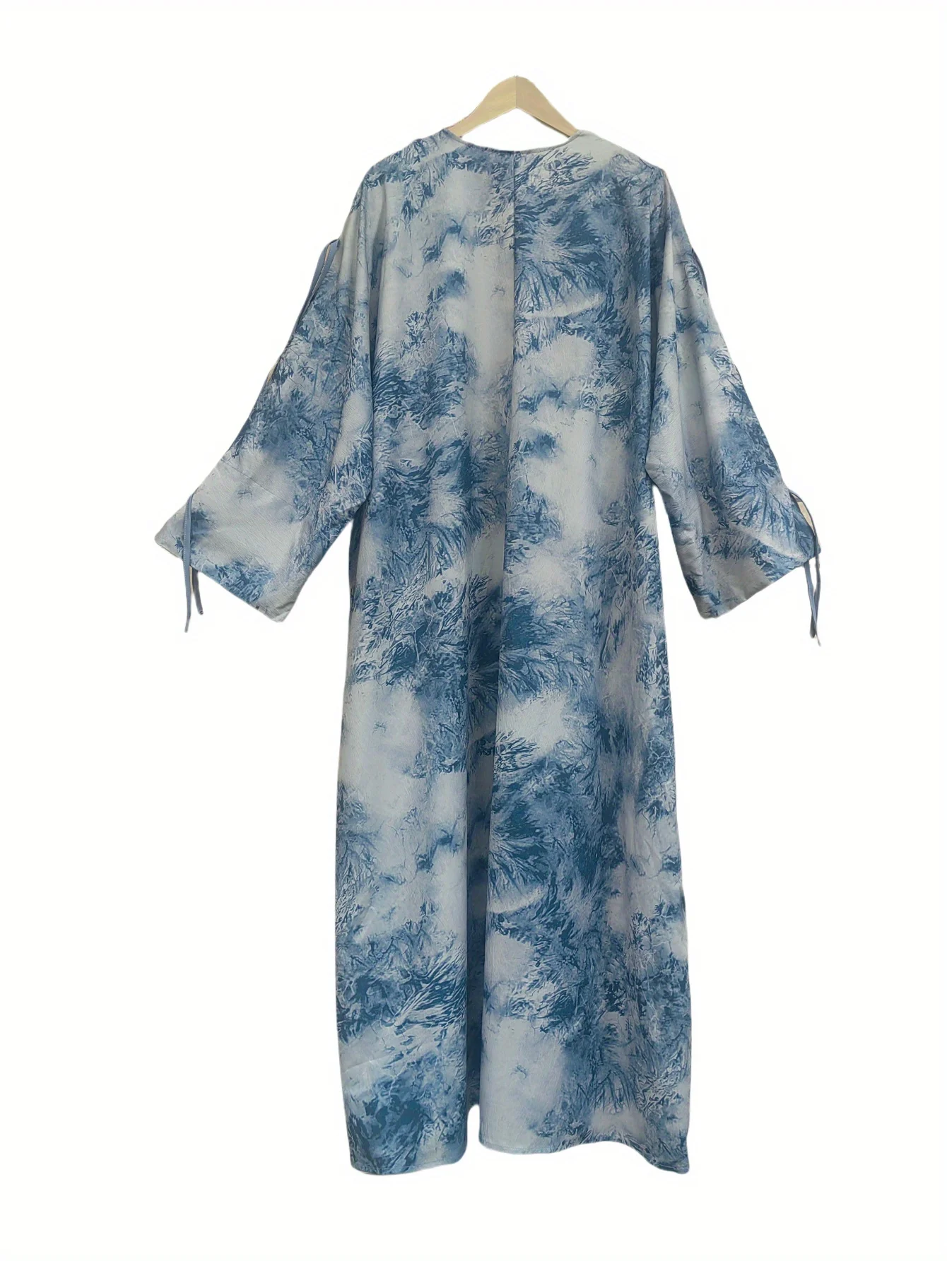 Moyen-Orient femmes cardigan ample cravate colorant Abayas décontracté caftan arabe robe Maxi à manches longues ouvert devant Jilbabs sans Hajib