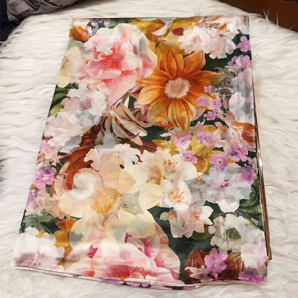 BYSIFA | Beige bleu foulard en soie châle femmes imprimé fleuri écharpe Cape automne hiver 100% mûrier soie longues écharpes été plage châles