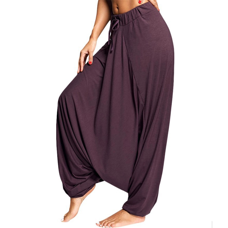 Pantalon ballon Hiphelicopter pour femme, pantalon sarouel, jambe large, taille élastique, monochromatique, mode décontractée, nouveau