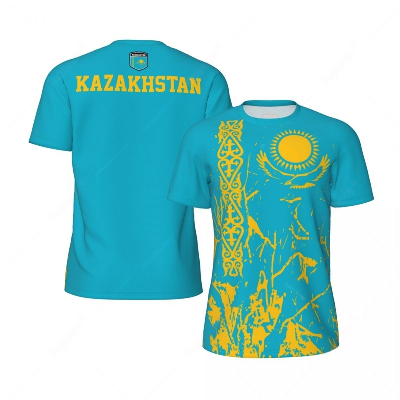 Kazakhstan modèle T-shirt pour hommes 3D imprimé Football t-shirts été Fitness surdimensionné à manches courtes sport Football T-shirt