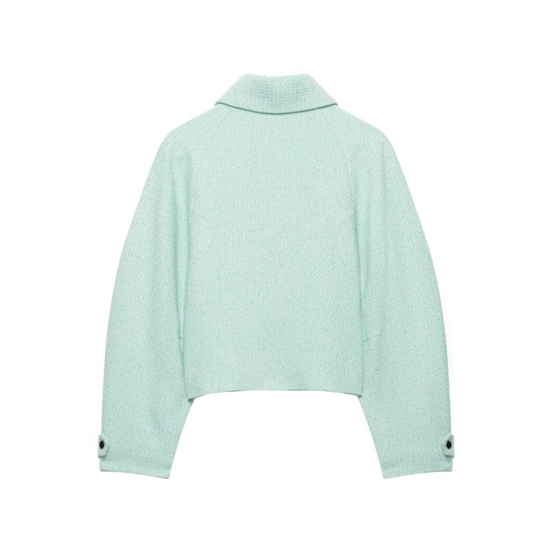 Veste texturée pour femme HipSeam avec fermeture éclair, nouvelle collection automne 2026, col rabattu, manches longues, manteau simple pour femme.