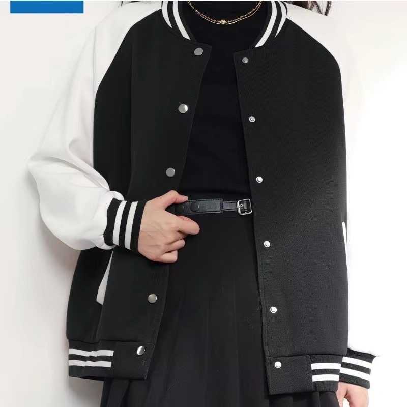 Veste de baseball décontractée pour hommes – Conception de manchette contrastée, col de baseball et forme d'épaule, toutes saisons, usage quotidien